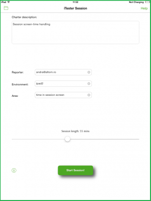 the iTester welcome screen